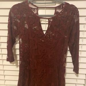 Maroon lace dress